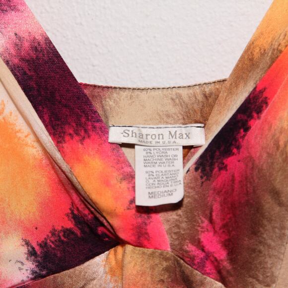 Vintage Sharon Max Abstract Print Maxi Dress Size M NWT - Picture 3 of 6